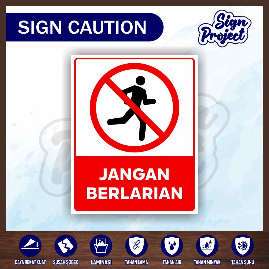 

Stiker Jangan Berlarian/Stiker Dilarang Berlarian/Stiker Himbauan/Stiker Keselamatan/stiker larangan & keselamatan