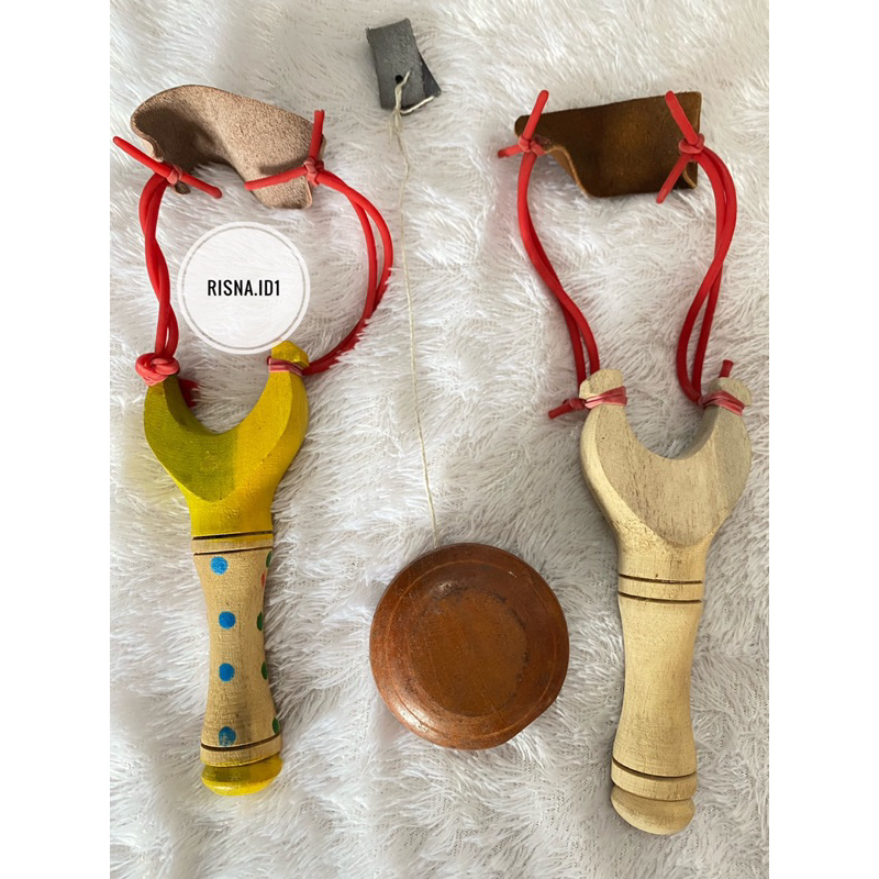 (BISA COD) PEEMAINAN TRADISIONAL YOYO DAN KETAPEL BAHAN KAYU PAPAN KETAPEL KULIT ASLI