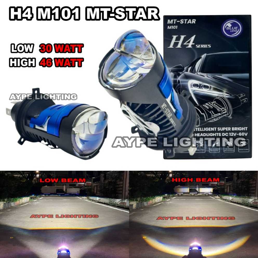 MT-STAR Lampu Utama Mini Biled H4 M101 Terbaru Flat Cut off Laser High beam 46 Watt