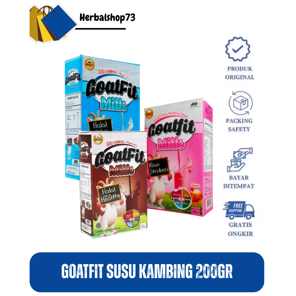 

GOATFIT MILK 200gr Susu Kambing Ettawa Rasa Original Cokelat Strawberry Kurma