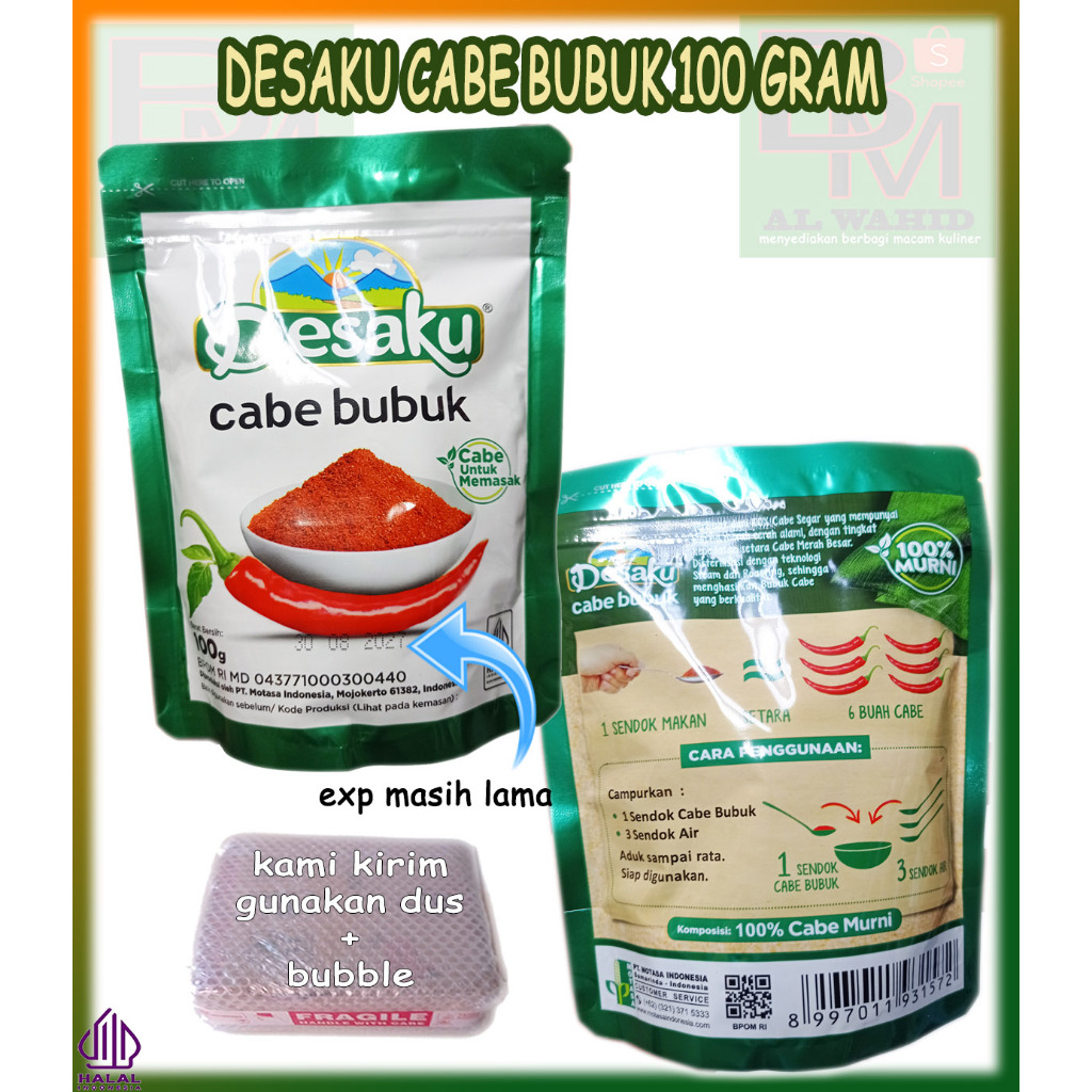 

Desaku Cabe Bubuk Kemasan Pouch 100Gram