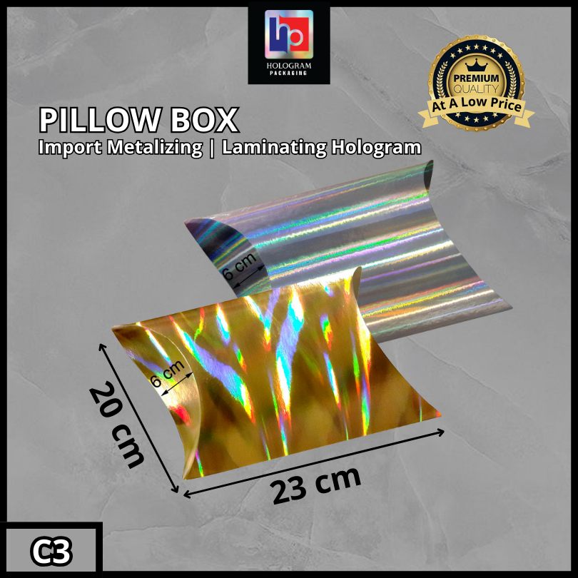 

Pillow Box – Kotak Souvenir – Gift Box Hologram 23x17x6 | C3