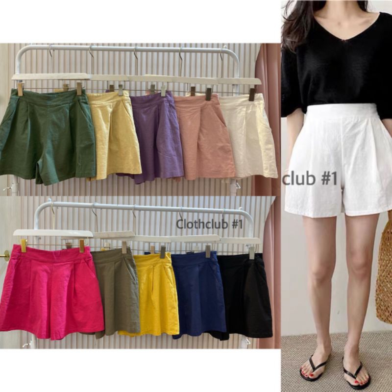 CC-SP PREEYA PANTS BANGKOK | CELANA PENDEK CEWEK LINEN IMPORT
