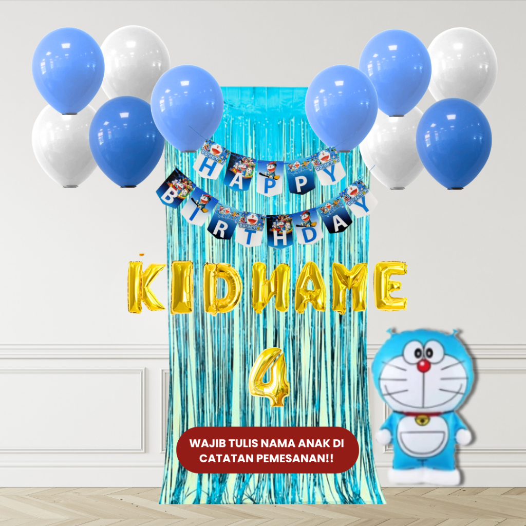 DORAEMON SET DEKOR ULANG TAHUN ANAK/ DEKORASI ULTAH ANAK