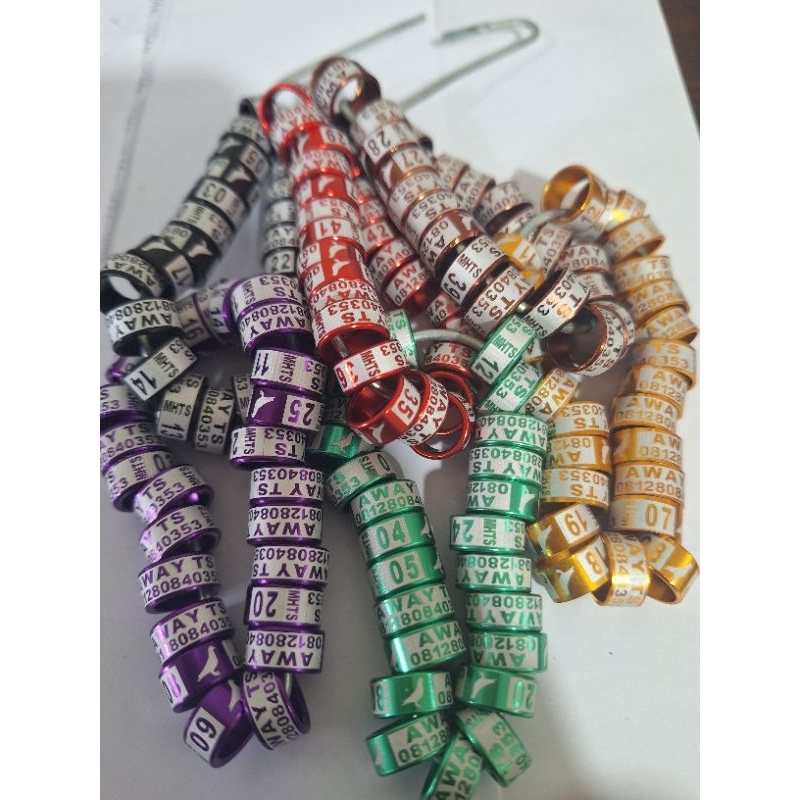 10 BUTIR RING MERPATI DEWASA CUSTOM NAMA/RING BURUNG MERPATI DEWASA