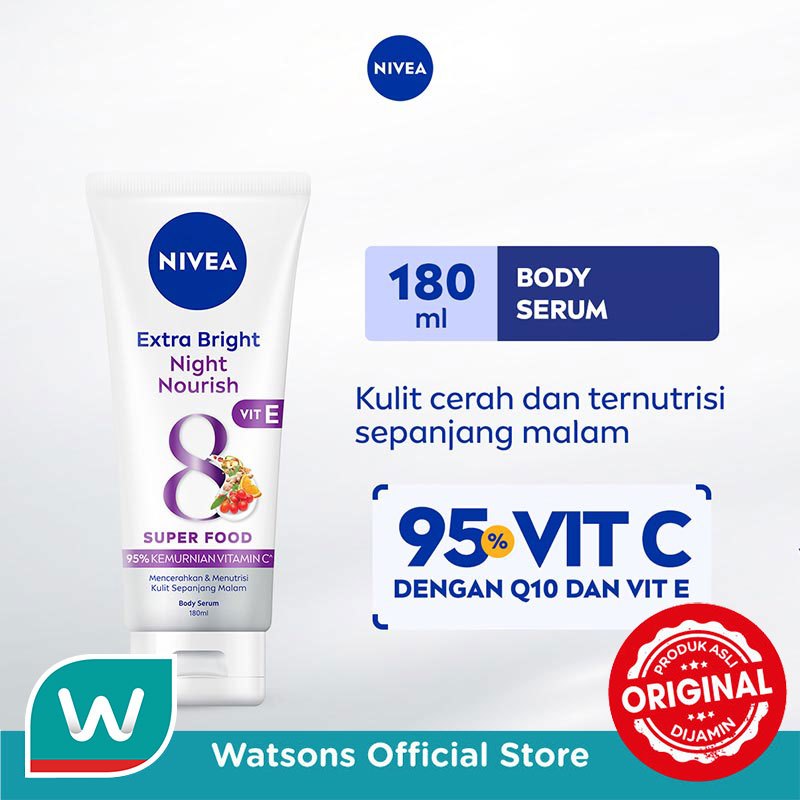 Nivea Body Serum Extra Bright Night Nourish 180ml