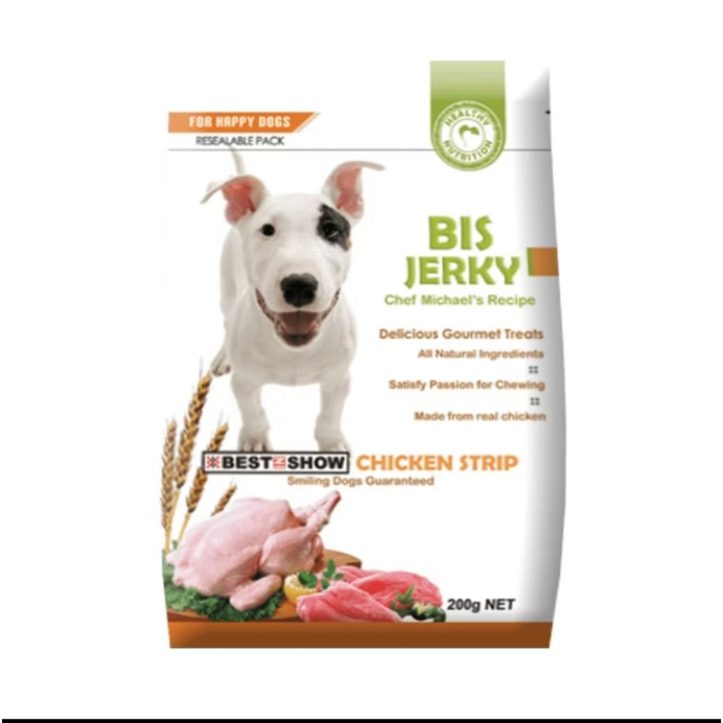 RIMBA-12 PETTO - Best In Show Bis jerky Chicken Strip 200gr Snack Anjing