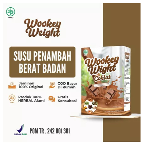 

varian coklatt Wookey Weight - Susu Penambah Berat Badan Rasa Coklat Chocolate 1 Paket