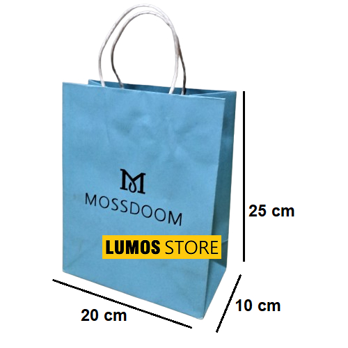 

Paper bag kado Mossdoom Biru Small tas hampers hadiah
