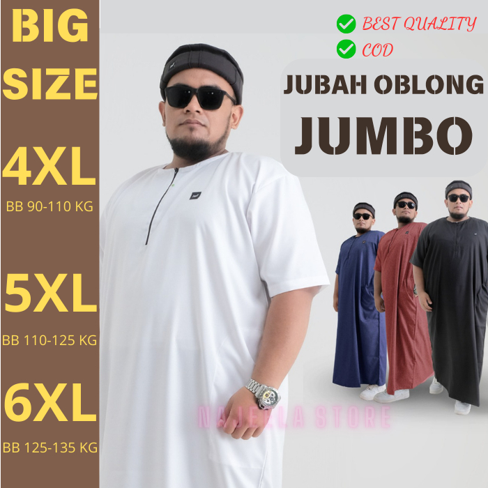 Gamis Jubah Oblong Kabiro Jumbo Big Size Ukuran Besar 4XL, 5XL, 6XL jubah gamis dewasa pria jumbo