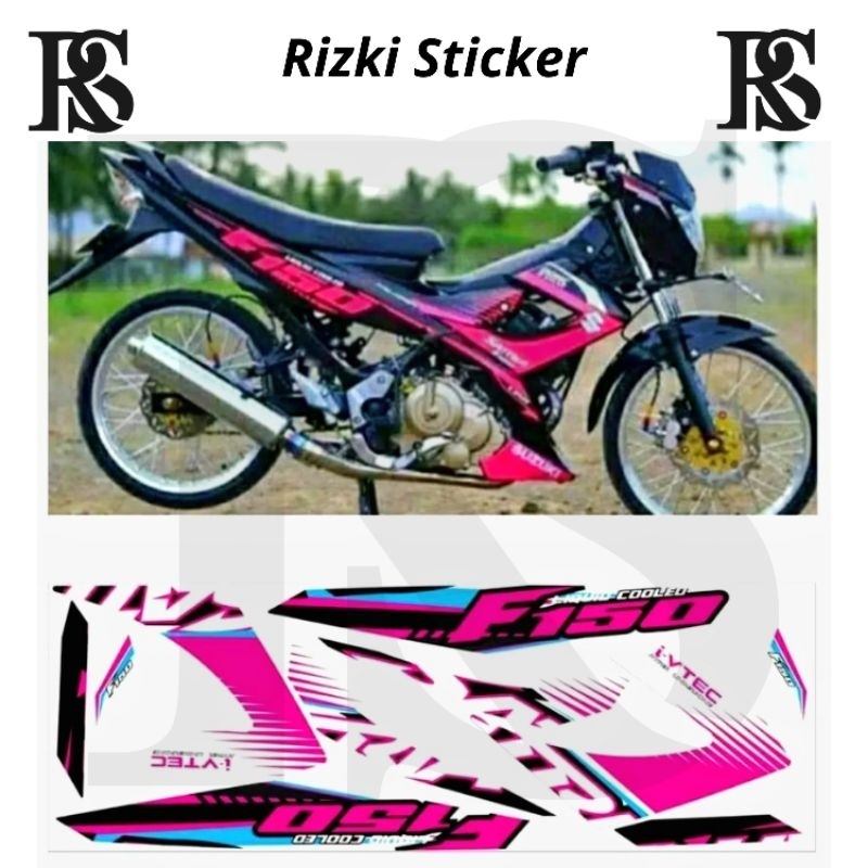 RIZKI_STICKER JUAL STIKER MOTOR SUZUKI SATRIA FU 150 NEW 2013 - 2015 STRIPING VARIASI LIST BODY / LI
