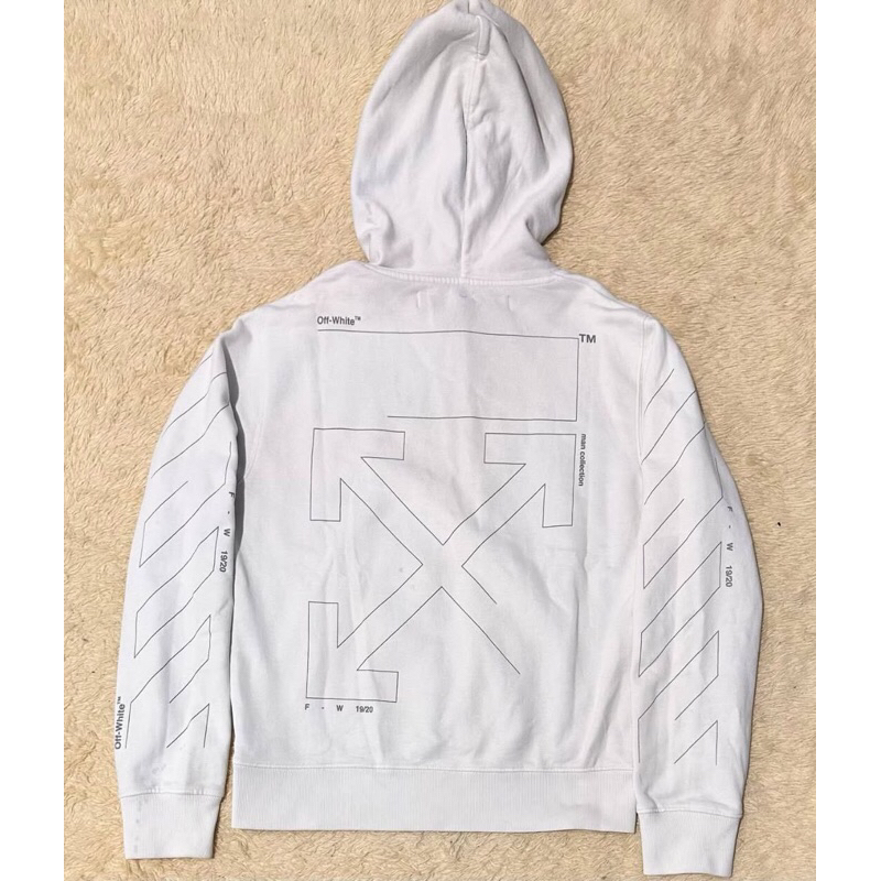 offwhite unfinished hoodie white