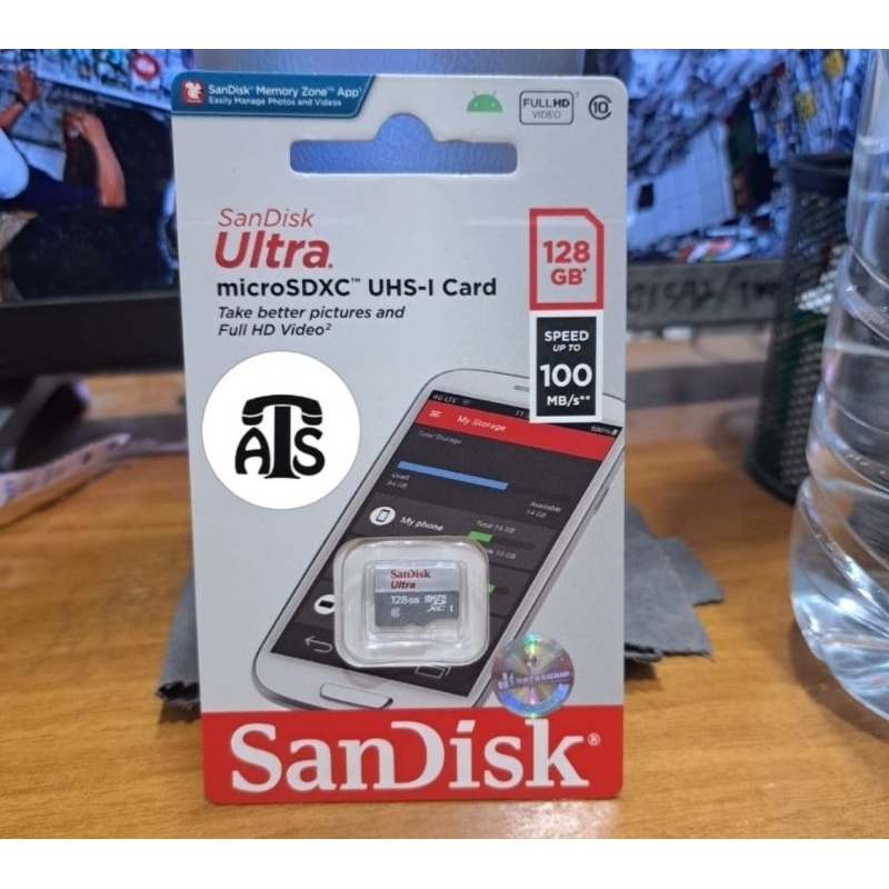 Mmc Sandisk Ultra 128gb 128 GB MEMORI MMC SANDISK ULTRA KELAS 10 SPEED 100MB/S MMC 128GB 128 GB Micr