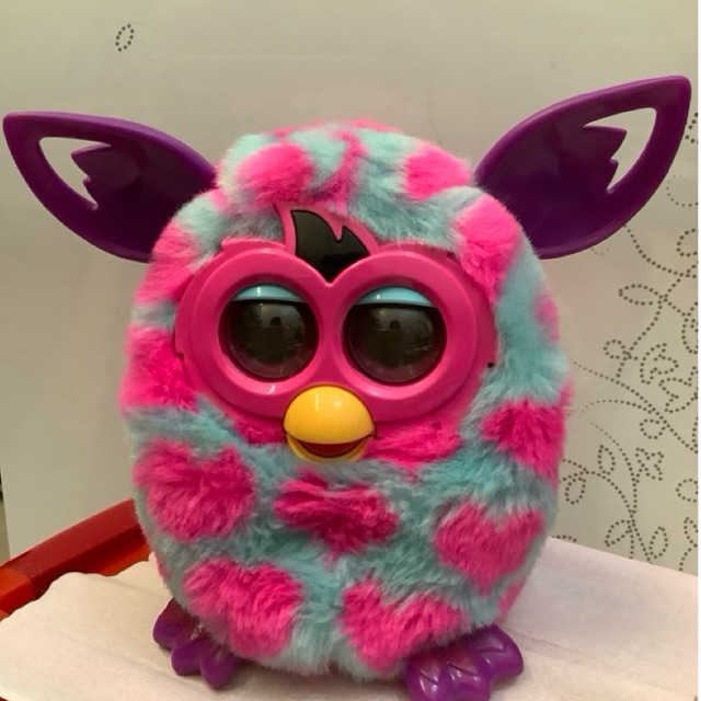 hasbro furby boom pink heart polka dot purple ear interactive pet 2012 original