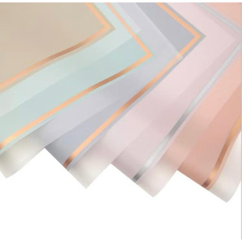 

KB05 20 LEMBAR Flower Wrapping Paper Varian List Gold Frame Transparan Kertas bunga cellophane Florist Kertas Kado [GROSIR] TO