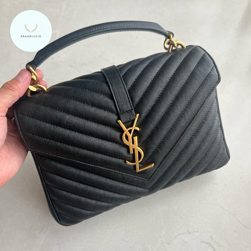 YSL medium college bag in black ghw