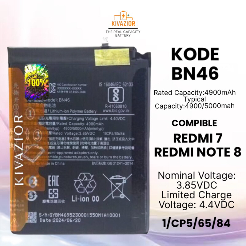 BATERAI ORIGINAL XIAOMI BN46 REDMI 7 REDMI NOTE 8 BN-46 ORI BATRE BATTERY BATRAI