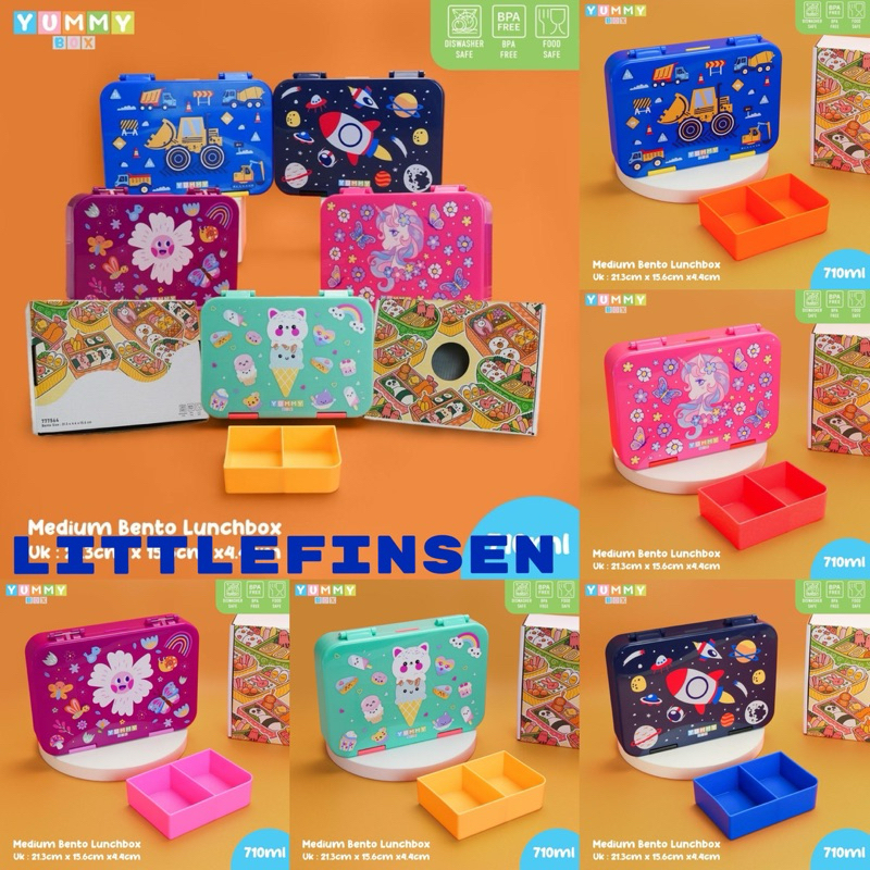 YUMMY BOX MEDIUM BENTO COLORS/yummy box lunch box anak anti tumpah/set yummy box