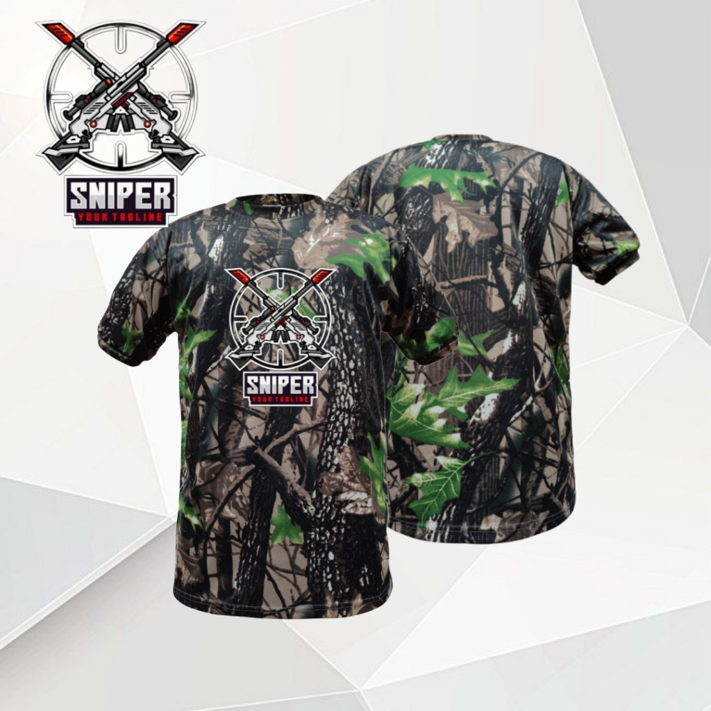 Kaos Camo sniper silang Lengan Pendek Sablon DTF