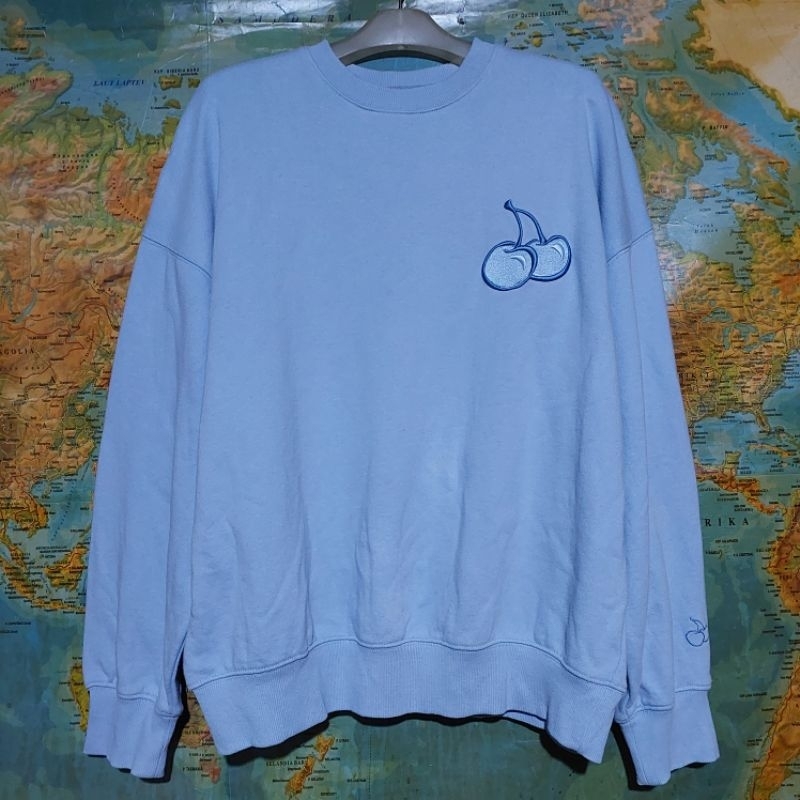 sweatshirt crewneck KIRSH CHERRY LOGO Tone On Tone light blue original
