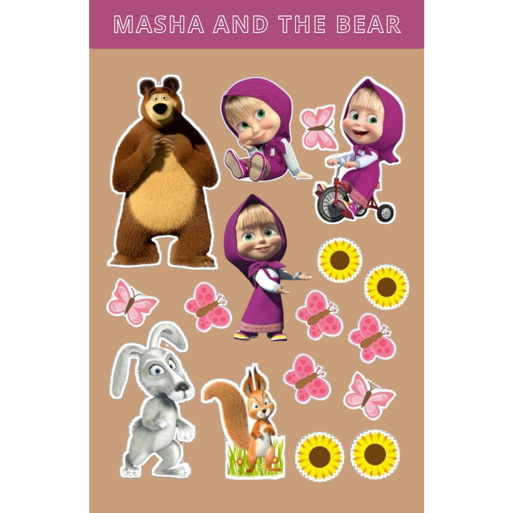 

stiker MASHA AND THE BEAR Custom 10x15cm - Aesthetic Keren HP & Laptop - Arutala | Wajib Baca Deskripsi