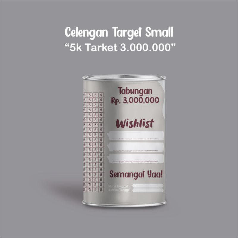 CELENGAN TARGET VIRAL, CELENGAN TARGET SMALL MURAH, TABUNGAN TARGET (5K GET 3JT)