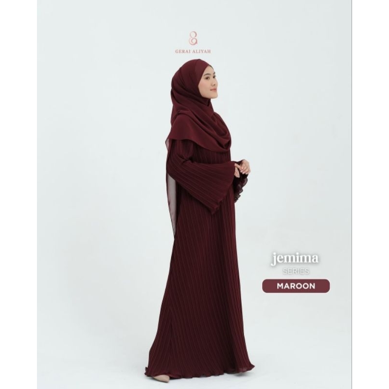 Preloved Gamis Jemima by Gerai Aliyah warna Maroon