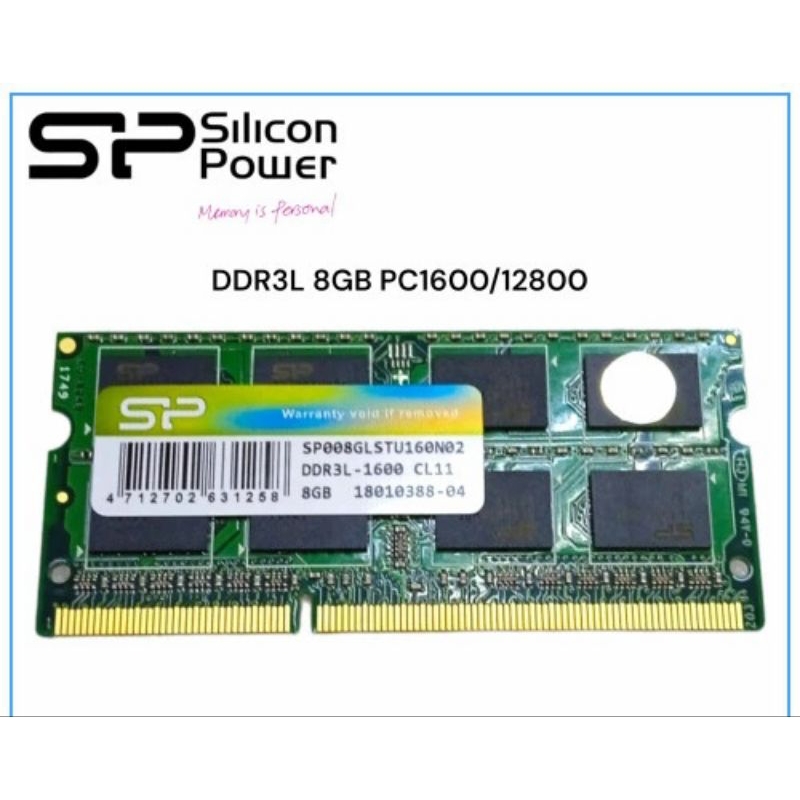 RAM SODDIM MEMORI LAPTOP SP DDR3L 8GB PC1600 PC12800 ORIGINAL
