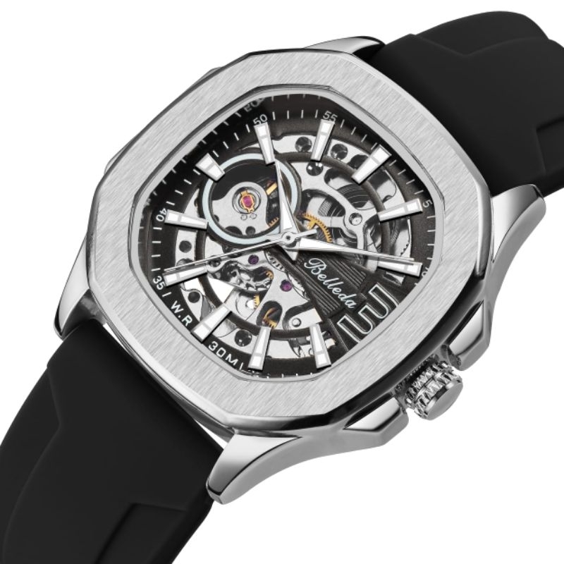 BUY 1 GET 1.. JAM TANGAN PRIA WANITA BELLEDA ORIGINAL AUTOMATIC 9633 RUBBER