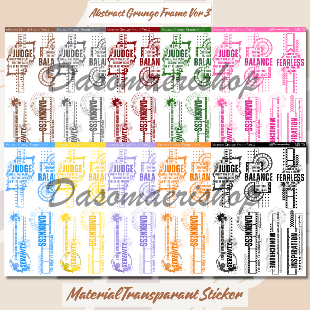

Sticker Abstract Grunge Ver 3 Frame Stiker Dekorasi Journaling Scrapbook Handmade by Dasomaerishop