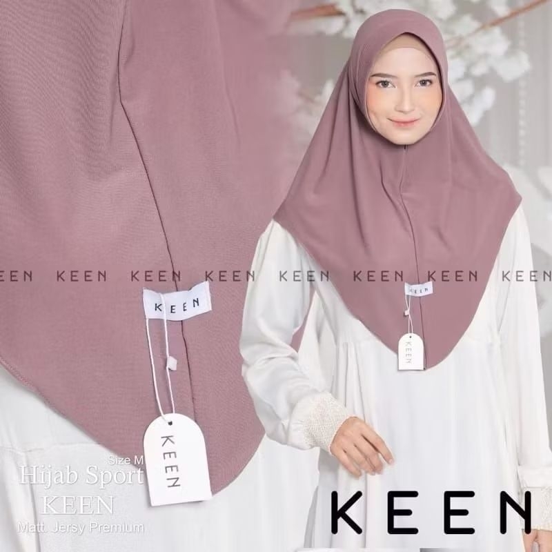 HIJAB SPORT BERGO INSTAN M L MATT BY KEEN JERSEY SUPER PREMIUM BEST SELLER