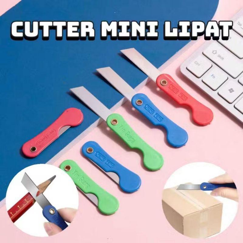 

1 Lusin (12pcs) Cutter Mini Lipat Pisau Lipat Kecil