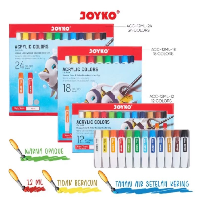 

Cat Acrylic Joyko 12ml isi 12/18/24/36