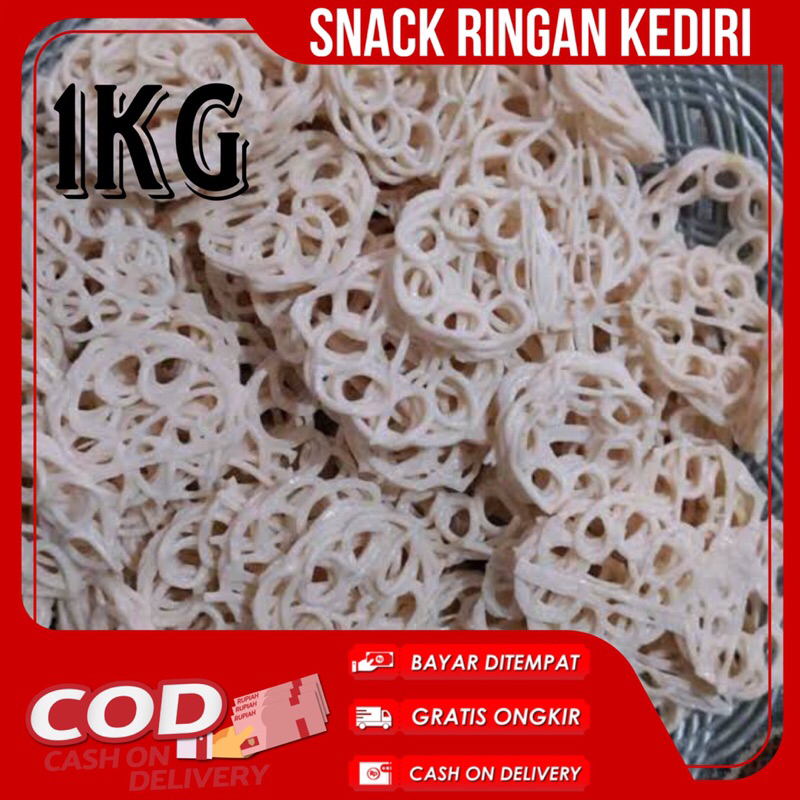 

kerupuk uyel mawar mentah 1kg / kerupuk toping seblak mentah