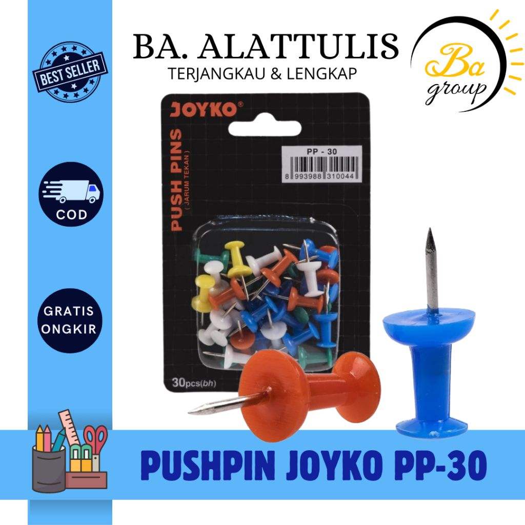 

Push Pin / Jarum Tekan / Paku Pin Joyko PP-30 - BA.ALATTULIS