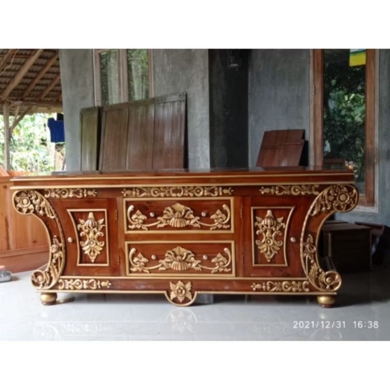 BUFET TV JATI JEPARA BUFET GELUNG JATI JEPARA