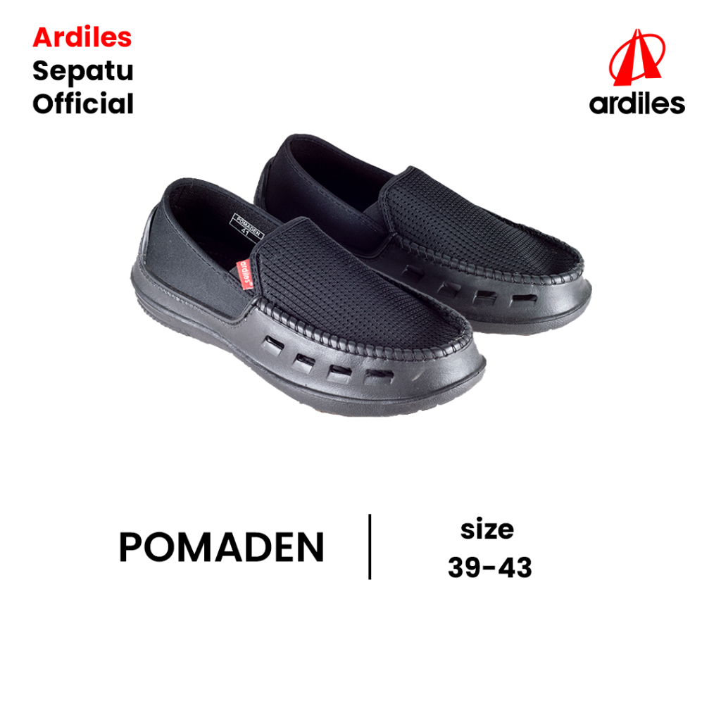 Sepatu Keren Neox Ardiles POMADEN 100% Original | Selip on Pria warna Hitam