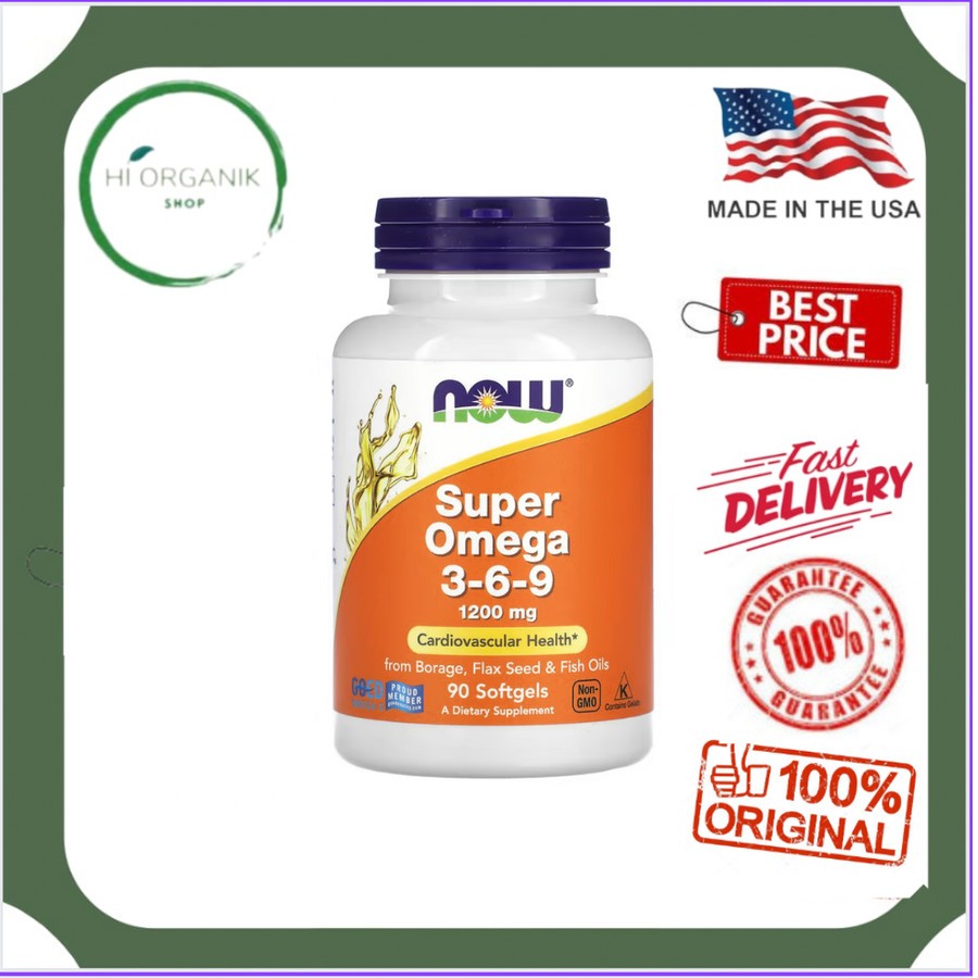 NOW Foods Super Omega 3-6-9 369 1200 mg 90 Softgels