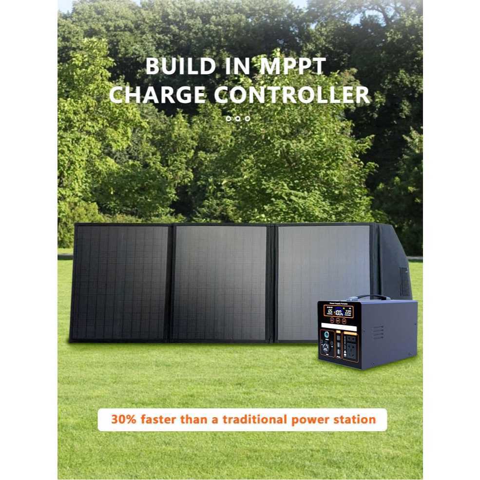 Solar Panel Paket Solar Portable Power Station+100wp Cell Portable Power Station Mesin Listrik Gense