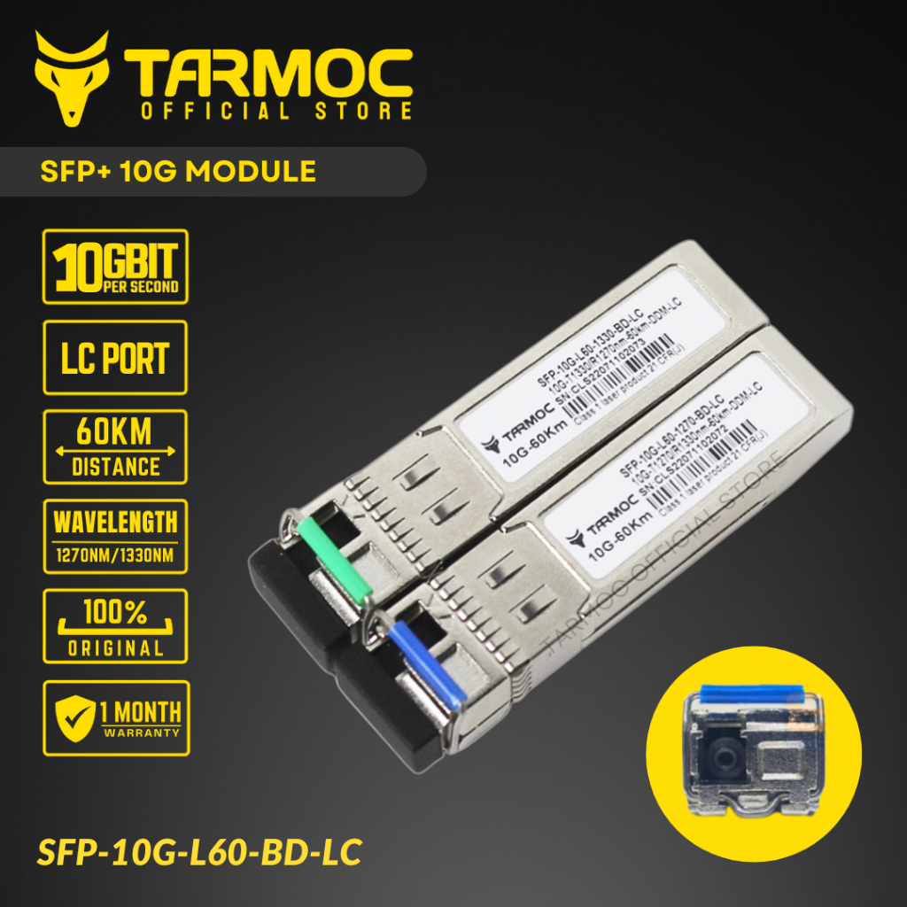 Tarmoc SFP-10G-L60-BD-LC | SFP+ 10G BIDI 60KM LC | SFP+ 10G 60KM Single Mode