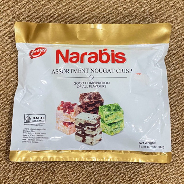 

NARABIS NOUGAT CRISP/CEMILAN ENAK Isi 20 Pcs 200 gram