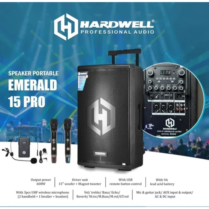 Speaker aktif hardwell emerald 15pro speaker portable hardwell emerald emerald 15 pro