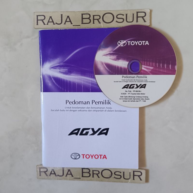 Buku pedoman pemilik + CD VCD/Manual book Toyota Agya 2017-2020 ORI Original