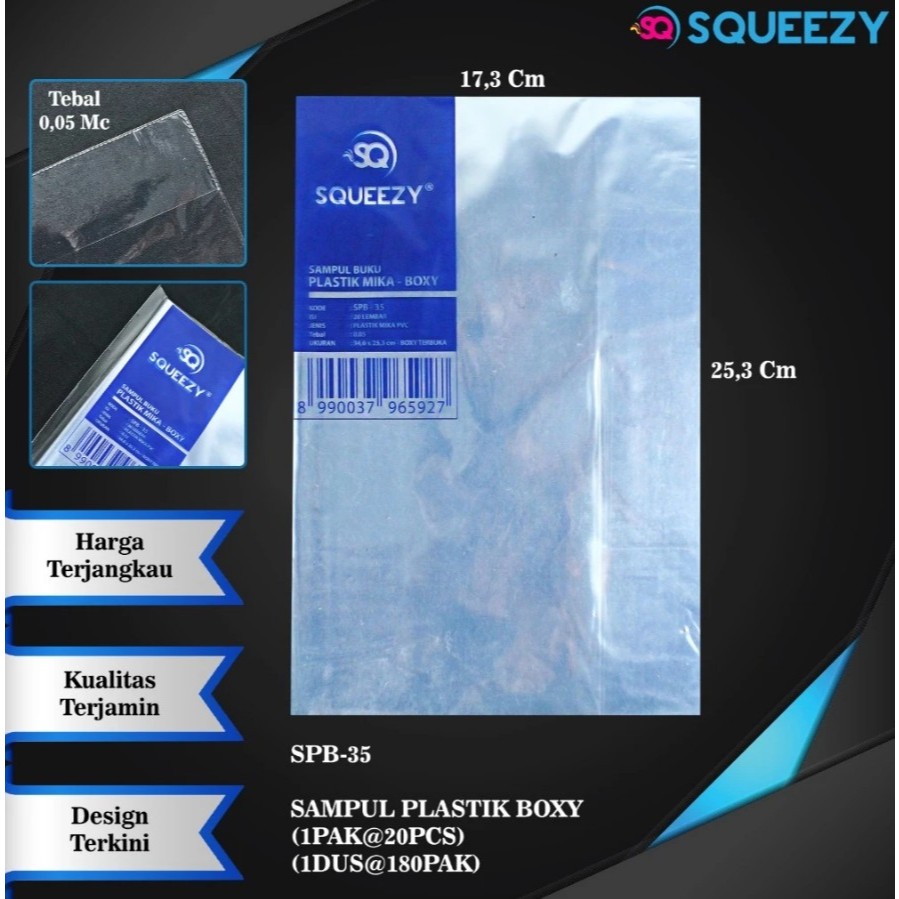

[SQUEEZY - BOXY] Sampul Plastik TEBAL - Squeezy - Ukuran BOXY isi 20
