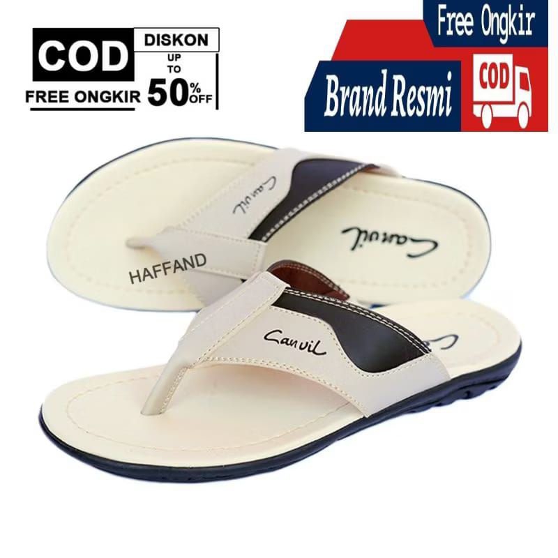 Sandal CARVIL Pria Japit Asli Kulit