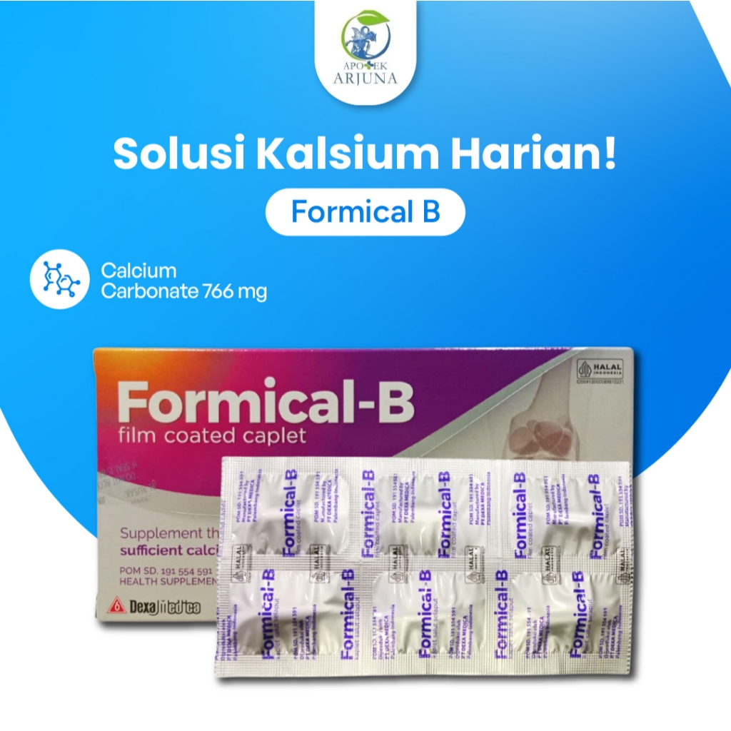 Formical B Suplemen Untuk Kebutuhan Kalsium Anak Dewasa Ibu Hamil Kemasan Box Strip