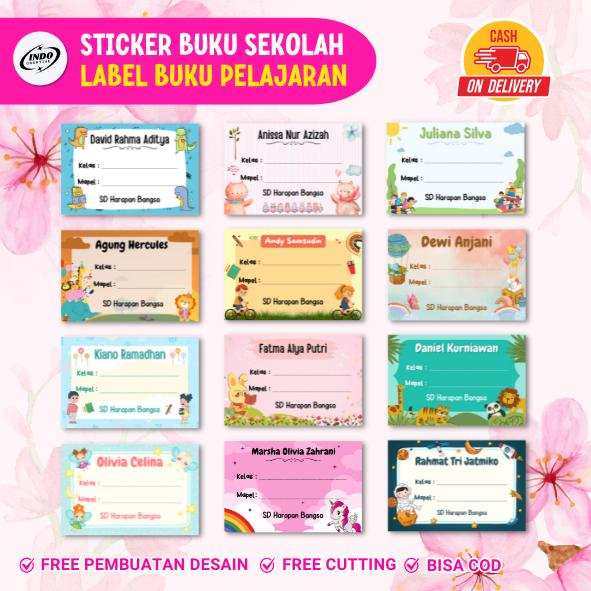 

[COD] Sticker buku pelajaran anak sekolah / Stiker buku mapel / Sticker anak sekolah / Stiker mata pelajaran / Sticker karakter