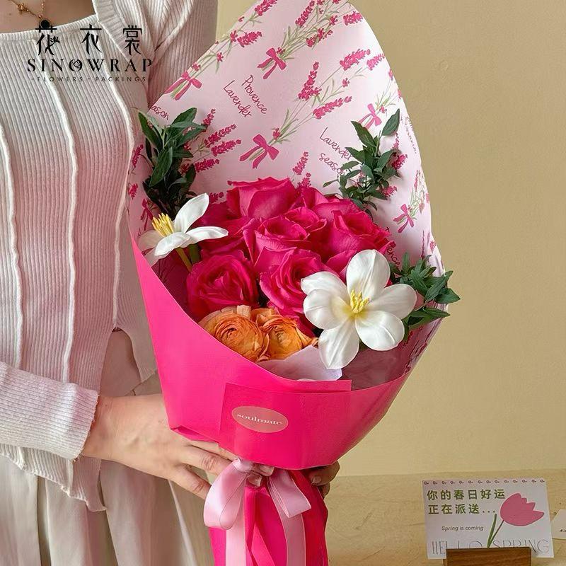 

[1 Pack] KERTAS FLOWER WRAPPING CELLOPHANE ECER KERTAS BUKET BUNGA HAND BOUQUET Lavender Romance
