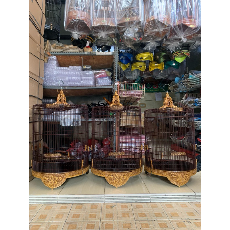 Sangkar Kandang Burung Murai No 1, 2, 3 Fiber Ukir Dewa Original Asli