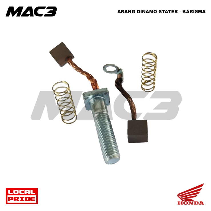 MAC3 Carbon Brush Karisma Coolboster Supra X125 Arang dinamo stater Kirana Verza Mega Pro Mono CB150
